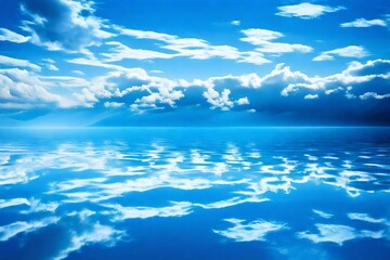 sea and sky, Sky and water in fresh blue colors