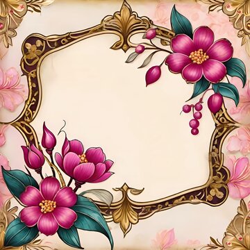 Composizioni floreali vintage con ornamenti e fiori in stile classico.
