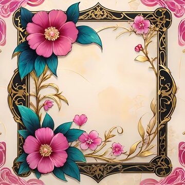 Composizioni floreali vintage con ornamenti e fiori in stile classico.