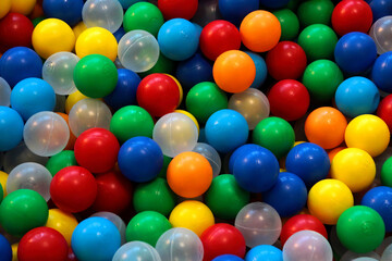 Fototapeta na wymiar Basket of multi colored balls, background, texture, wallpaper