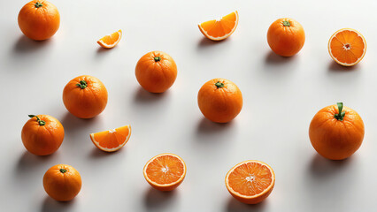 Orange fruit with leaves isolate. Orange with clipping path. Orange stack full depth of field macro...
