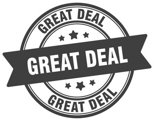great deal stamp. great deal label on transparent background. round sign