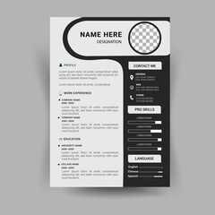 Minimalist resume cv template, Resume design template