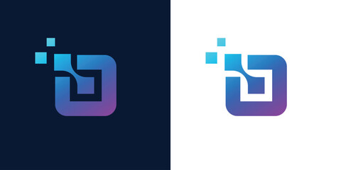 Technology box logo, abstract logo, internet icon