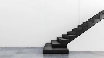 interior design, Black stairs minimalist white wall house, modern style house, real estate background, stairway to heaven, background cover banner home advertising
