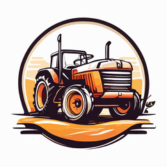 simple tractor illustration vector, generative ai