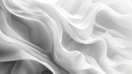 Dynamic White Fabric Waves Texture