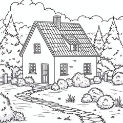 simple coloring page book for children