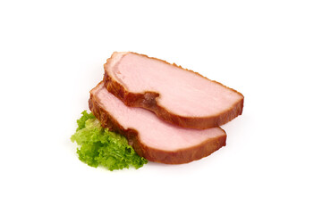 Smoked meat, isolated on white background.