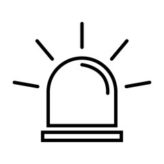 Siren fire alarm sign, signal danger light symbol, ambulance police alert vector illustration