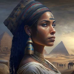 Foto op Canvas Mysteries of the Nile Valley: The Hidden Face of an Ancient Egyptian Woman © PAO Studio