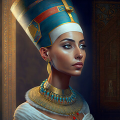 Eternal Beauty: The Radiance of a Nefertiti-esque Princess