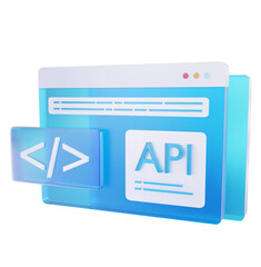 Api Programming application interface 3d rendering illustration