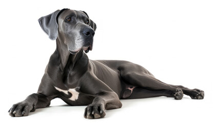 A Captivating Portrait of a Great Dane on a Crystal-Clear Background