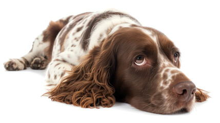 A Captivating Photo of a Spaniel in Perfect Focus on a Clear Background