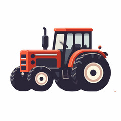 Agricultural machinery sign tractor vehicle flat vector