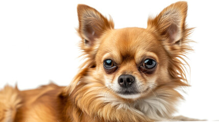 A Captivating Chihuahua Portrait on a Pristine White Background