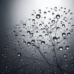 Captivating Water Droplets on a Subtle Gray Background.