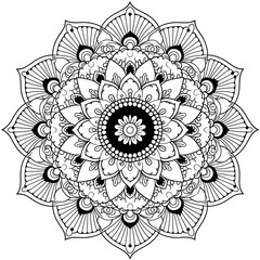 Floral mandala coloring book page, mandala coloring book page, flower coloring book page, floral design, mandala style