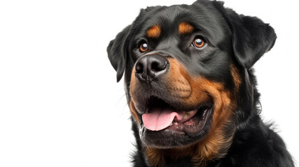 A Majestic Rottweiler Isolated on a Clear Background