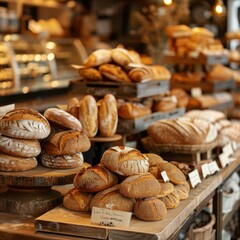Artisanal bakery, freshly baked sourdough bread