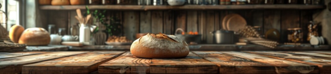 Artisanal bakery, freshly baked sourdough bread - obrazy, fototapety, plakaty
