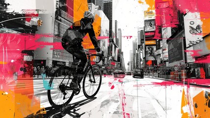 Fashionable Urban Cycling Lifestyle Collage

