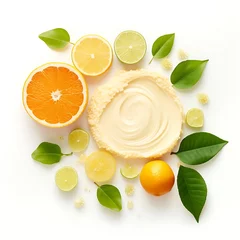 Foto op Plexiglas Citrus skincare product on white background © MahmudulHassan