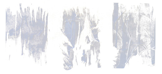 three sheets of white torn paper on isolated background