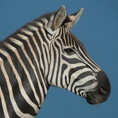 Fototapeta na wymiar Portrait of a Zebra with Striking Stripes