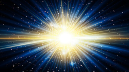 Naklejka premium abstract star with lens flare and bokeh effect on black background