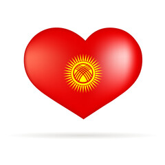Love Heart with new flag Kyrgyz Republic vector illustration