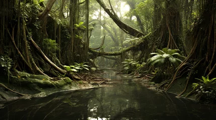 Fotobehang Beautiful tropical rainforest landscape © Lohan