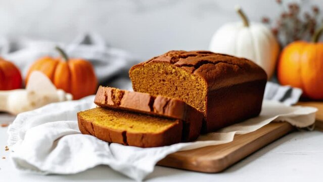 Zooming in on a Delicious Loaf of Pumpkin Bread