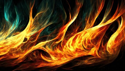 Dark background, dynamic, flames of fire.