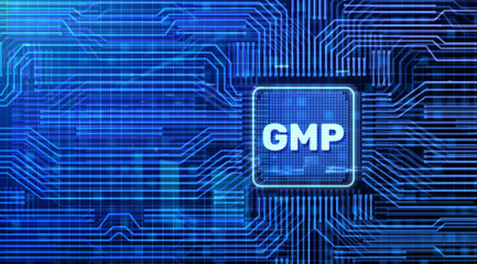 GMP Good manufacturing practice business technology concept. - obrazy, fototapety, plakaty