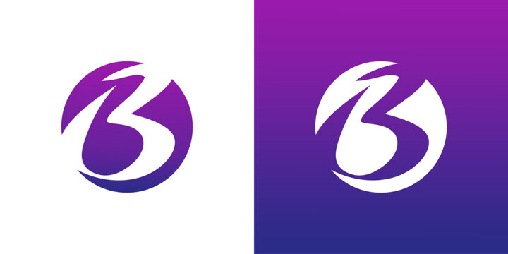 initial letter logo b circle shape
