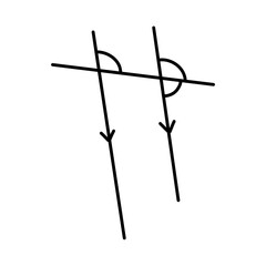 Hand drawn angles on parallel lines