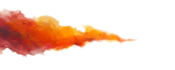 Watercolor painting of abstract art fire, isolated on a white background