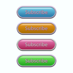 Buttons for user interface, simple 3D modern design for mobile, web, social media, business. 