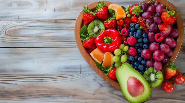 the concept of being healthy, fruit and vegetables