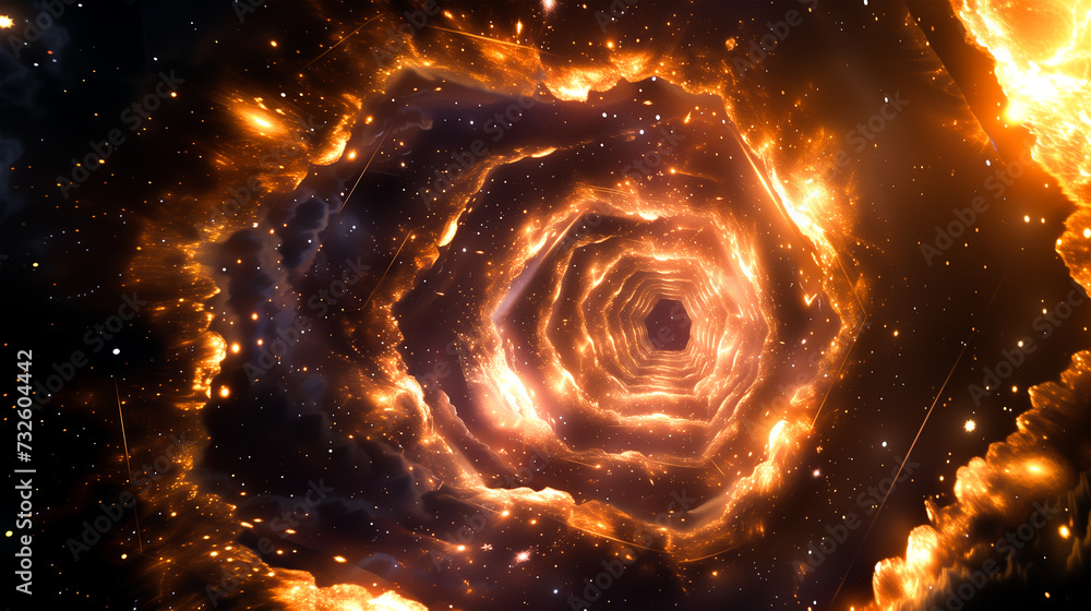 Wall mural abstract background. luminous swirling. elegant glowing circle. sparking particle. space tunnel. glo