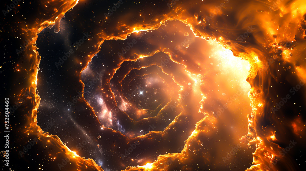 Wall mural abstract background. luminous swirling. elegant glowing circle. sparking particle. space tunnel. glo