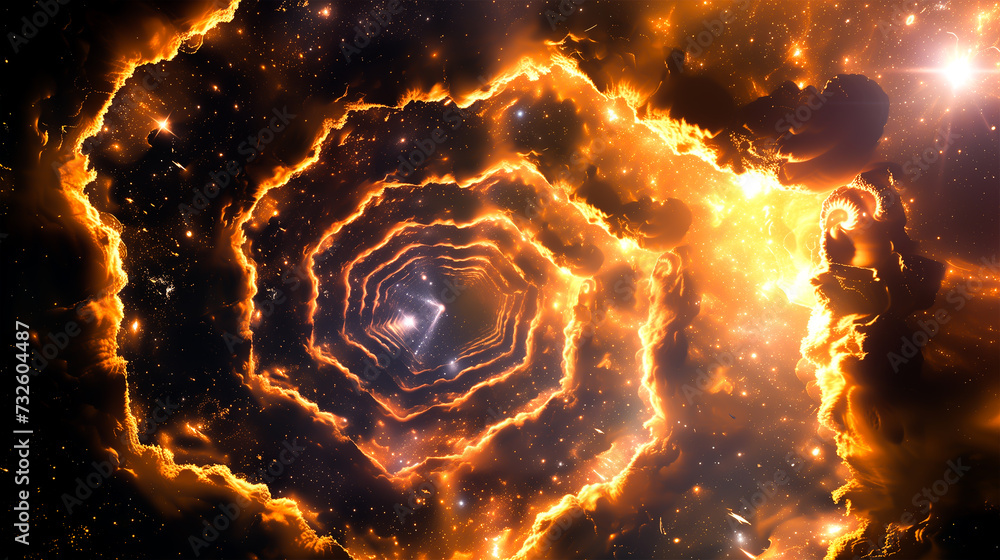 Wall mural abstract background. luminous swirling. elegant glowing circle. sparking particle. space tunnel. glo