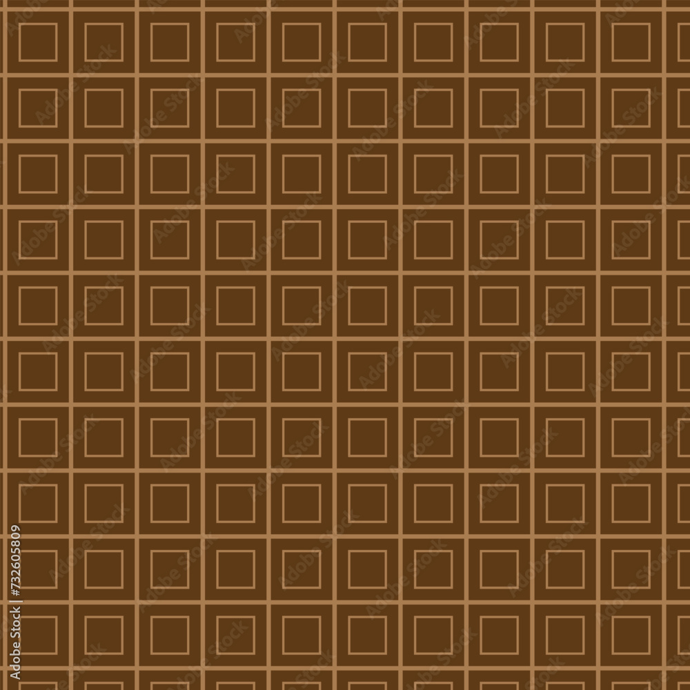 Poster abstract seamless repeatable brown rectangle pattern on brown.