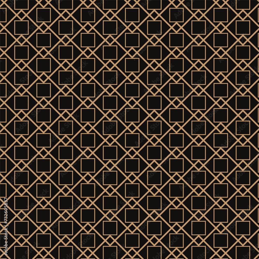 Poster abstract seamless repeatable brown rectangle pattern art vector.