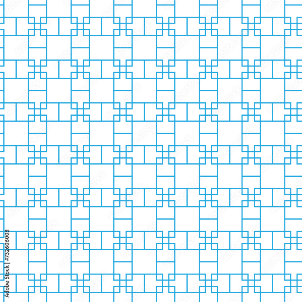 Poster abstract seamless repeatable blue rectangle pattern.