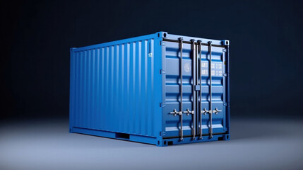 A container blue color on white background.