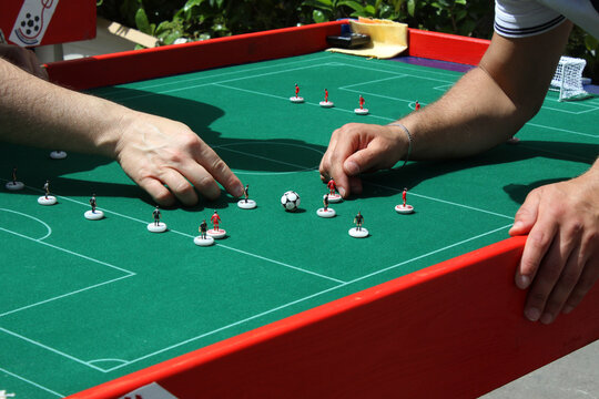 Subbuteo, a vintage board game in which the sport of football is reproduced in miniature