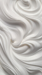 Fototapeta premium Close up of white whipped cream texture as background, top view